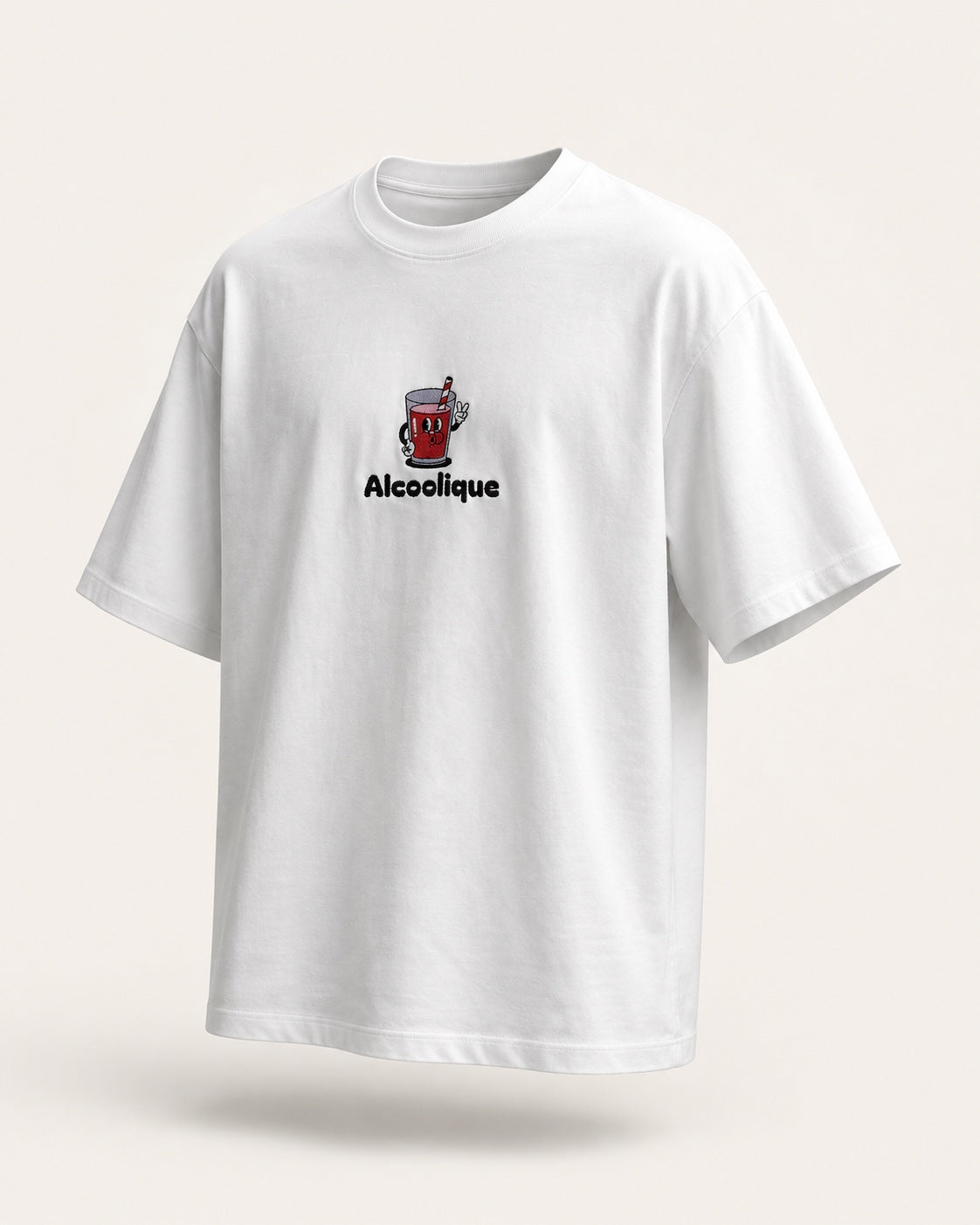 T-shirt Alcoolique blanc oversize 280 GSM